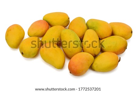 Mango fruit (Mangifera) isolated on white background
