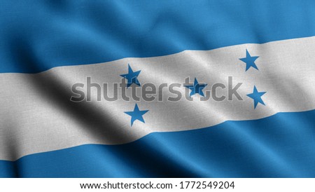 Close up waving flag of Honduras