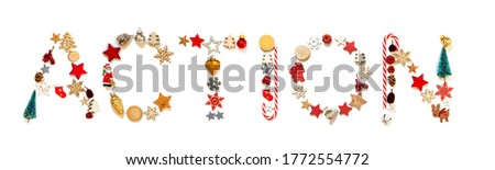 Colorful Christmas Decoration Letter Building Word Action