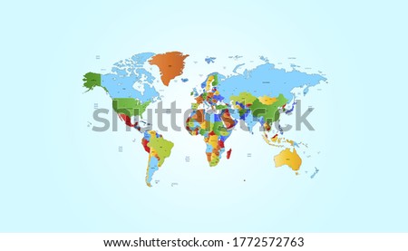 World map color vector modern.