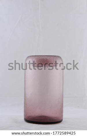 clear VASE PURPLE GLASS isolated on white background