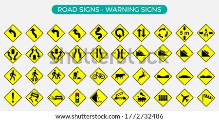 Road signs icon. Traffic symbol of warning vector illustration clip art. Eps 10