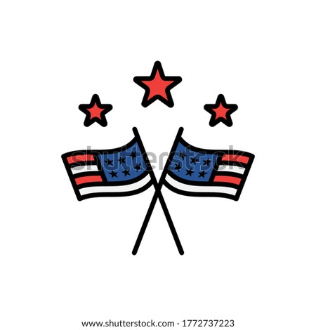 America's flag vector icon illustration