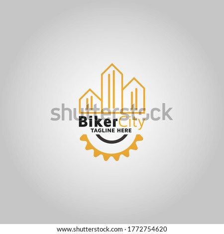 biker city vector logo design template inspiration and idea