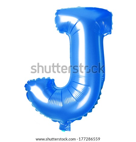 Blue balloon font part of full set upper case letters 