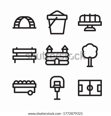 Simple Set Playground Vector line Icons