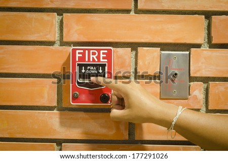 Fire alarm switch for the security system in the building.