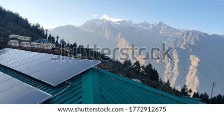 Solar Panels at a Resort in Mountains.