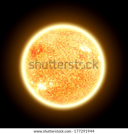 The Sun Isolated on Black - Elements of this image furnished by NASA