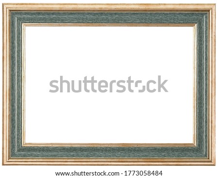Green frame with a golden rim, isolated on a white background