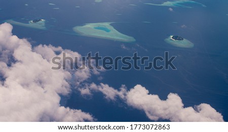 Amazing aerial view of Maldivian Atoll - Maldives Islands.