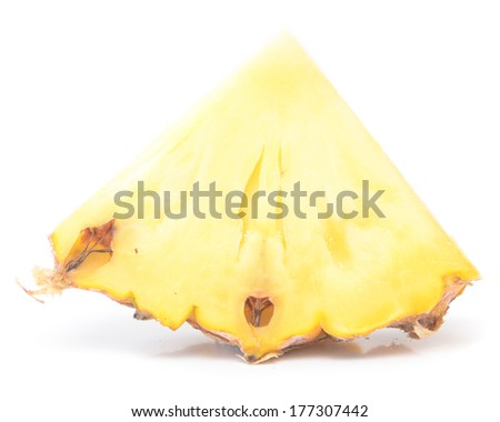 piece of ripe pineapple isolated on white background