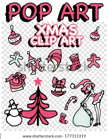 Pop art christmas clip art