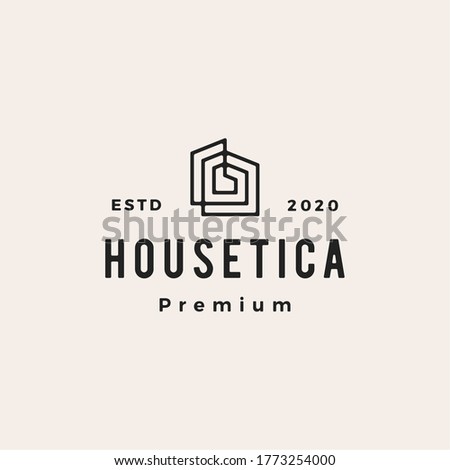 house home mortgage roof architect hipster vintage logo vector icon illustration