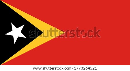 Flag of Timor-Leste, National Democratic Republic of Timor-Leste flag, The capital city is Dili.