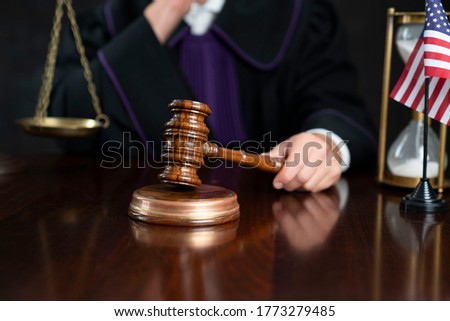 Law and justice concept. Bokeh background. Place for typography.