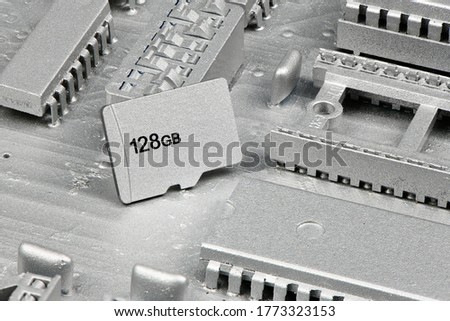 SD memory card on digital background. High resolution photo. Full depth of field.
