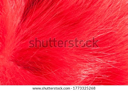 Bright red fur close-up, used as a background or texture. Soft focus