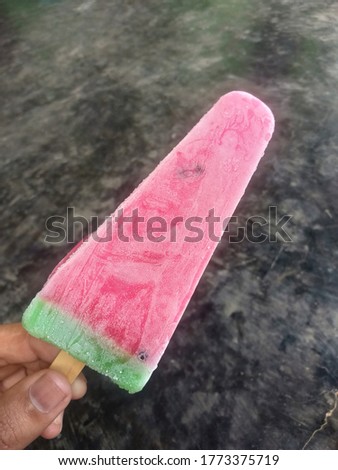 very delicious watermelon flavored ice cream photo
