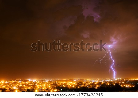 Lightning over the city of Maringá, Brazil
