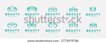 set logo design template, with lily flower icon