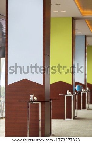 colorful pillar display mockup boards