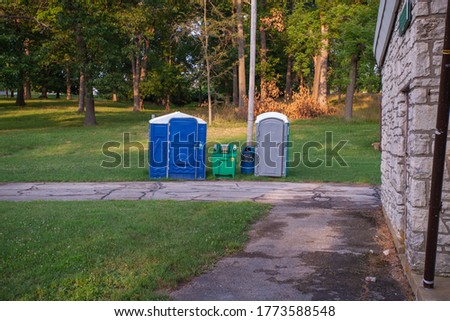 portible toilets at a local park for covid 19