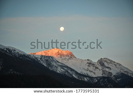 Beautiful mountain picture with wonderful sunset
