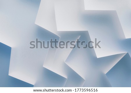 Composition with geometric shapes of paper, color gradient, 3d illustration