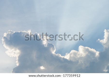 Sun shining through the clouds beautifully.