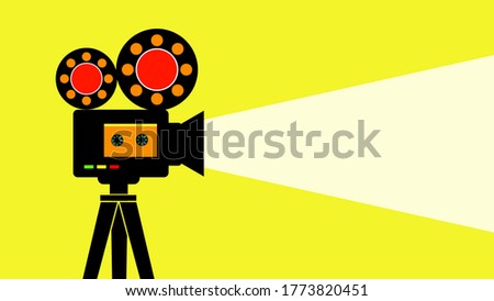 Video camera flat icon. illustration