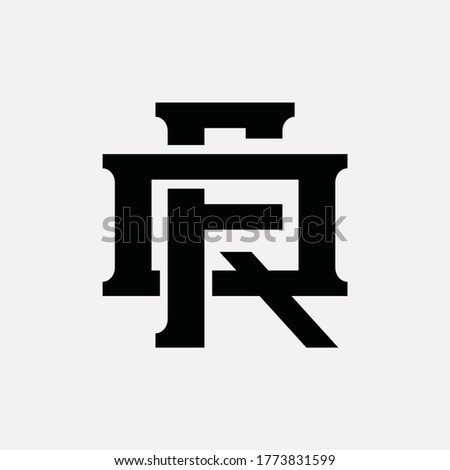 Initial letter F, Q, FQ or QF overlapping, interlock, monogram logo, black color on white background