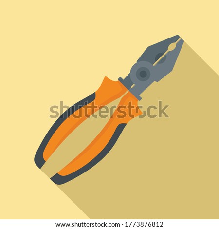 Construction pliers icon. Flat illustration of construction pliers vector icon for web design