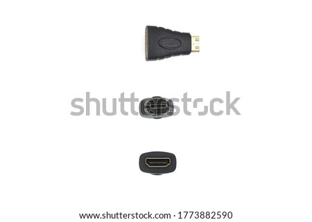 HDMI Convert to Mini HDMI on the white background