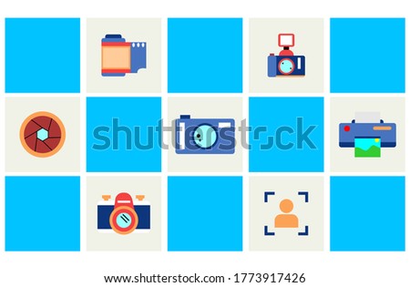 Illustration of photo and video equipment. Flat illustration. Vector illustration of photography. Can be used for stickers and wall pictures.