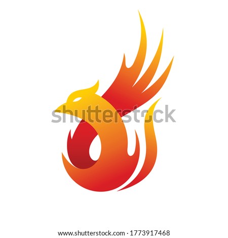 phoenix fire icon vector illustration template logo