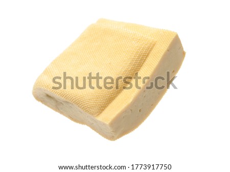 Tofu on a white background