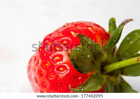 Red ripe strawberries isolated on white background