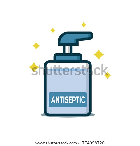 cute antiseptic bottle cartoon character