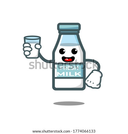 cute milk bottle cartoon character