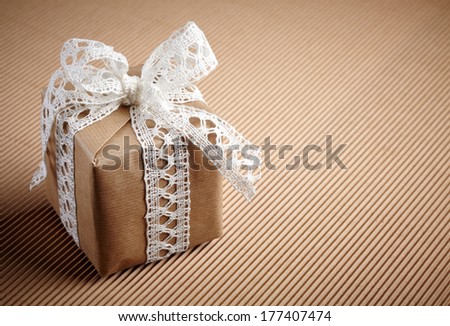 gift box on brown cartoon background