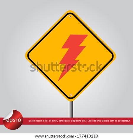 bolt in traffic sign vector icon