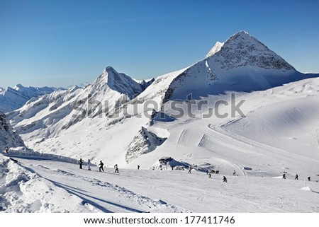 Mountains ski resort - Alps Austria in sunny day
