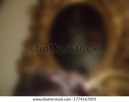 Blurred abstract photo of picture gallery for slide background