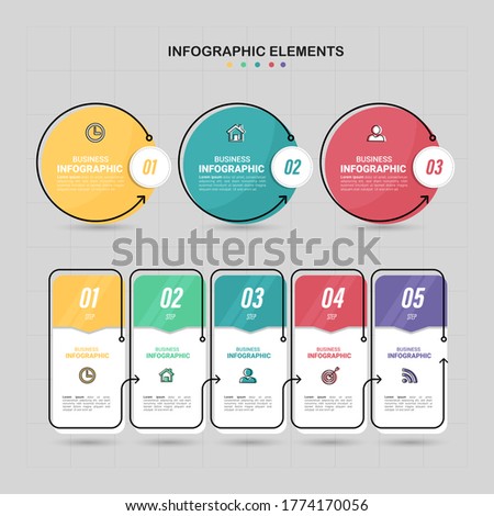 Infographics element collection with flat syle. minimal banner. vector illustration.