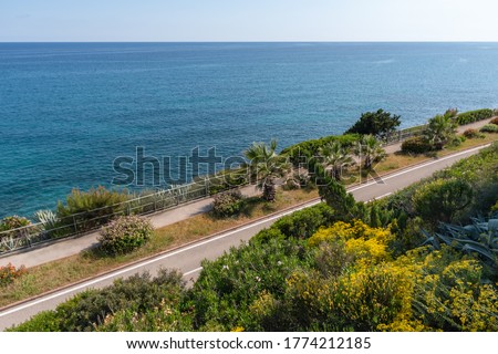 The cycling path into the Riviera dei Fiori coastal park (also called Coastal Park of Western Liguria) is one of the longest in Europe