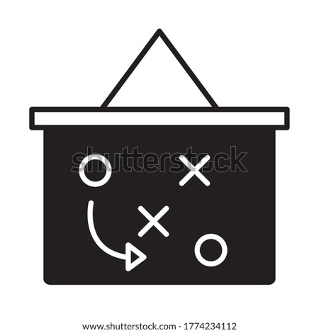 soccer game, strategy board tactic, league recreational sports tournament silhouette style icon vector illustration