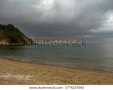 Black sea before the storm. Nature composition.