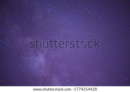 Astrological night sky with stars and constellations. The Milky Way and the accumulation of space debris in the galaxy.