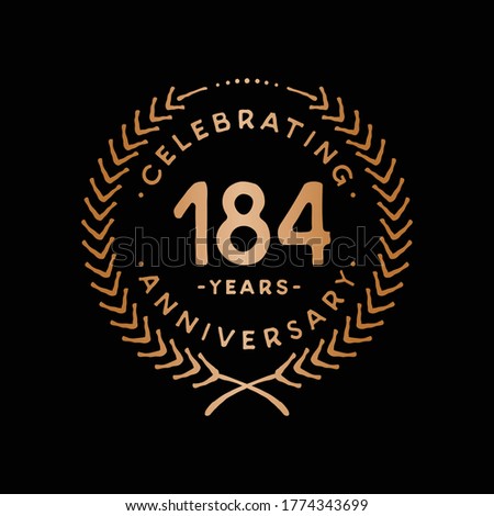 184 years design template. 184th logo. Vector and illustration.